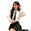 Temporada 2025 Nuevo Estilo Coreano Camisa Blanca Diseño para Mujer Top Estilo Universitario Más Fácil de Combinar Suelta Estudiante Camisa con Corbata