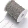Cadena Metálica Redonda con Eslabones Cruzados Soldados de Hierro Recubierto de Cobre de 1.5 mm de Ancho Cadena Metálica con Abalorios en Forma de O Chapada en Oro de 18 Quilates