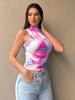 2025 Nueva Moda Fresca Estilo Callejero Malla Estampada Chaleco Cruzado Venta Caliente Transfronteriza en Europa, América y Sudeste Asiático Explosiones Mujeres al por Mayor