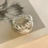 Anillo de forma irregular con diseño de nicho, personalidad versátil, hueco, doble torsión, croissant, anillo de comida, suministro