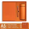Conjunto de caixa de presente com caderno A5 de couro macio personalizado, bloco de notas executivo, copo térmico, agenda escolar, logotipo da empresa