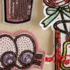 Insignia con Logo Bordado por Computadora Zapatos y Sombreros Bordados con Logo Accesorios Lentejuelas Helado Pegamento Posterior Accesorios para Ropa Parches Pegatinas Pegatinas de Tela