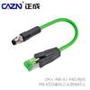 Conector Impermeável M8 de Protocolo Ethernet Zhengcheng 4 Pinos Codificado D para Rj45 Ethernet Macho e Fêmea Plugue de Aviação 1m