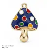 Colgante en forma de hongo, aleación con esmalte, accesorios para manualidades, dijes para joyería, llaveros hechos a mano, pulseras, collares, venta al por mayor