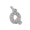 [Procesamiento Personalizado] Colgante de Acero Inoxidable con Incrustaciones de Diamantes de 26 Letras Estilo Europeo y Americano Transfronterizo para Collar y Pendientes DIY Accesorios Hechos a Mano