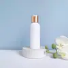Botella Redonda Blanca para Mascotas con Tapa de Presión Rosca 100-500ml Botella de Plástico Transparente para Dispensar Loción