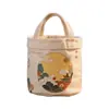 Bolsa de Regalo Personalizada para el Festival de Medio Otoño, Diseño Gratuito, Bolso de Mano Souvenir Estilo Literario y Nacional, Bolso de Lona Cubo Creativo Casual