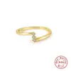 Anillo Geométrico de Zirconia con Diamantes de Fila Única en Plata de Ley S925 Anillo para Dedo Índice Estilo K Normcore Ins Nicho Anillo de Alta Gama