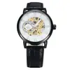 Fuente: Reloj Mecánico Manual Simple Casual de Moda para Hombre Sewor con Caja Dorada y Esfera Negra