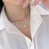 Moda Original Exquisito Sentido de Alta Gama Color Goteo de Aceite Mariposa Turquesa Collar de Cuentas Entrada Lujo Nicho Cadena Clavícula Combinable