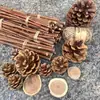 Ramas de Piña Virutas de Madera Mezcladas Hecho a Mano Decoración DIY Accesorios para Fotografía Adornos