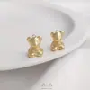 Colgante de Oso Estéreo Brillante de Oro Real Recubierto de Cobre 14K que Conserva el Color Joyería Colgante para Pulsera DIY Collar Colgante