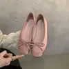 Zapatos planos de punta redonda y boca poco profunda para mujer, nueva colección primavera/otoño, bailarinas de cuero suave, estilo de cuento de hadas, zapatos slip-on suaves y cómodos, mocasines planos de suela suave