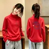 Camiseta Térmica de Fleece com Manga Longa para Meninas Infantil Primavera Outono Inverno Gola Alta Meia Camada de Base para Crianças Médias e Grandes Camiseta Estampada