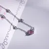 Tiktok Live Mais Vendido Colar Companheiro de Diamante Branco e Diamante Rosa Corrente da Clavícula Presente Qixi Joias Simples de Alto Padrão Atacado