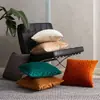 Geometria Sólida Veludo Holandês Almofada de Encosto de Sofá Quadrada Almofada de Cabeceira de Cama Capa de Almofada de Bay Window Almofada Decorativa Fronha Atacado