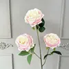 Flores Artificiales de Rosa en Capas de 3 Cabezas con un Toque de Alta Gama para Decoración del Hogar, Adornos de Flores Falsas, Accesorios para Fotografía y Flores Artificiales de Exportación