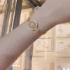 Nuevo Pulsera de Calabaza de Jade Azul Hielo Triturado Estilo Chino, Pulsera Elegante de Oro con Placa de Dinero de los Cinco Emperadores de Lujo Ligero y Gama Alta
