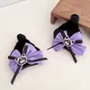 Peruca Kuromi Infantil com Tranças e Tiara para Meninas, Tranças Bolha, Tranças Lanterna com Laço, Elásticos de Cabelo de Rabo de Cavalo Duplo