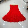 Vestido Sexy Vietnamita Europeo y Americano Nanyou Nuevo Terciopelo Pecho Envuelto Rosa Blanca Tridimensional Vestido Esponjoso