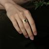 Nuevo Anillo Sombrero de Paja Esmeralda Chino para Mujer Elegante Retro Lujo Ligero Exquisito de Alta Gama Abierto Ajustable para Adelgazar