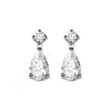 Pendientes de Aleación de Titanio F136 Incrustados con Circonita Colgante de Gota de Agua Sencillos Accesibles Lujo Clavo para Hélice Auricular Clavo para Labio Pendientes con Diseño en Forma de Pera