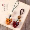 Xiaoji Elefante Sándalo Serie Llavero Colgante para Coche Mochila Bolso Colgante Unisex Adorno Animal Cadena para Teléfono Hecho a Mano
