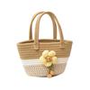 Bolsa de Flor de Paja Bolso de Mujer Estilo Nacional Verano Nuevo Estilo Étnico Fresco Bolso de Hombro Bolso de Mano Estilo Occidental Bolso Tote