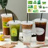 Taza de café desechable de 1000 ml para bebidas frías, taza de té con leche espesa de 1 l, taza de plástico PET de alta permeabilidad, taza de té con limón de 500 ml