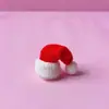 Chapéu Pequeno de Natal Estilo Coreano Mini Chapéu de Natal Cor de Natal Pingente de Vestido Bola de Lã para Dedo Chapéu Decorativo