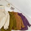 Camisas Infantiles 2026 Estilo Otoño Niños y Niñas Estilo Coreano Color Sólido Camisas de Pana Camisas Sueltas Infantiles
