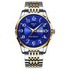 Reloj de moda para hombre, con doble calendario, luminoso, resistente al agua, no mecánico, de cuarzo, regalo para estudiantes, genuino.