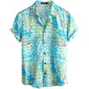 Camisa Hawaiana de Manga Corta con Estampado para Hombre de Verano Amazon Transfronterizo Fábrica de Origen Casual y Versátil