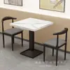 Conjunto de Mesa e Cadeiras para Restaurante de Fast Food para Uso Comercial, Adequado para Lojas de Hot Pot Picante e Macarrão, Restaurantes, Chá de Leite, Sobremesas, Lanches e Espetinhos Fritos, com Mesas e Cadeiras Espessadas