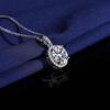 Colgante de moissanita ovalada con circonita y diamante blanco, estilo coreano, con nuevo estilo, combina con todo, cadena de clavícula para mujer.