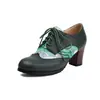 Zapatos Oxford de Tacón Alto Nueva Primavera 2026, Tallas 40-44, Talla Grande, Bloques de Color, Cierre de Cordones Delantero Zapatos Individuales para Mujer