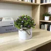 Nuevo Estilo Lazo Mini Flor de Milán Flor de Hemisferio Bonsái Artificial Escritorio del Hogar Gypsophila Flor Falsa Planta Adorno en Maceta