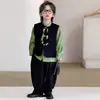 Nuevo Chaleco Infantil Estilo Chino Panda Marea Nacional Otoño 2026 Conjunto para Niños Estilo Nacional Conjunto de Top Traje Tang Conjunto de Ropa Formal