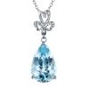 Colgante Hierba de la Suerte Yihua Colgante de Aguamarina Natural Chapado en Oro Blanco de 18 Quilates Colgante de Aguamarina con Diamante