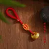 Colgante de Cuerda Roja de Buena Suerte Estilo Chino con Llavero de Metal con Carácter de Bendición Colgante para Teléfono Decoración de Bolsa