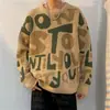 Nuevo Estilo Prendas de Punto Perezosas para Hombre Otoño e Invierno Tejido de Punto Holgado Marca de Moda Retro Cuello Redondo Trendy Pareja Chaqueta Engrosada