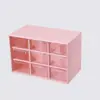 Caja de almacenamiento transparente estilo cajón de nueve compartimentos para papelería de escritorio, materiales hechos a mano para DIY y manualidades con cuentas al por mayor