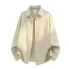 Camisa larga de rayas, diseño simple y moderno, nueva camisa retro holgada de manga larga para hombre, camisa versátil casual y a la moda para primavera y otoño
