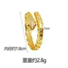Anillo Abierto de Oro Arena Vietnamita Transfronterizo con Acabado de Alta Gama, Anillo Abierto con Forma de Serpiente Incrustado de Diamantes para Mujer, Diseño de Nicho, Joyería de Retención de Color Duradera