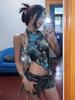 Camisola Sexy Estilo Americano para Chica Picante con Cuello Halter para Mujer Verano Top Ajustado con Exposición Irregular de Cintura Tendencia Ins