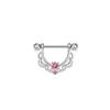 Acero Inoxidable 1.6X16mm Empalmado Rosa Más Vendido Forma de U Diamante Hueco Anillo para Pezón Encaje Colgante Joyería para Piercing