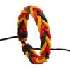 Pulseira trançada de couro bovino tricolor vermelha, verde e amarela fornecimento de fábrica garantia de qualidade nova pulseira pulseira trançada
