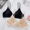 Sujetador Push-Up Sexy de Pecho Pequeño Espalda Hermosa con Tira de Gel Transpirable Taza Triángulo Sin Aros Soporte Suave Taza Fina