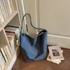 Bolso de hombro casual minimalista, bolso de axila de gran capacidad, bolso tote estudiantil para clase, bolsa de compras elegante de color liso para commuters