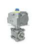 Válvula de Bola Neumática de Acero Inoxidable 304 Con Actuador At/Gt Apertura Rápida Válvula de Tres Piezas Q611F-16P Puerto Roscado